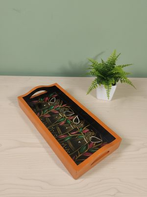 Bengal Handpainted Wooden Chip Tray Pattachitra