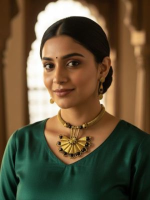 Brass Choker Necklace Set Dokra Short Neckpiece Handmade Handicraft Earring Set Jewellery Bengal